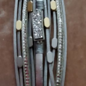 7 souls leather multi strand Magnetic bracelet